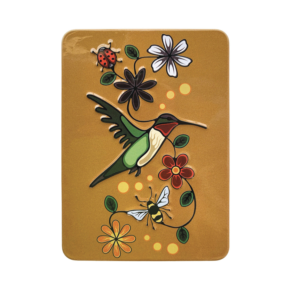Indigenous Art Embossed Metal Magnet