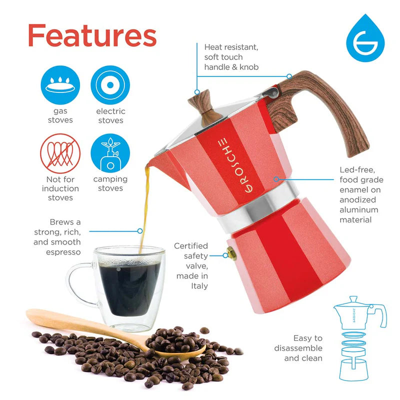 MILANO Stovetop Espresso Maker, Moka Pot