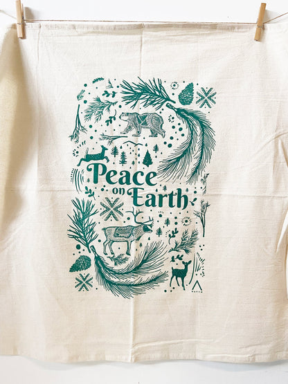 Hand Printed Organic Tea Towel - 20x24