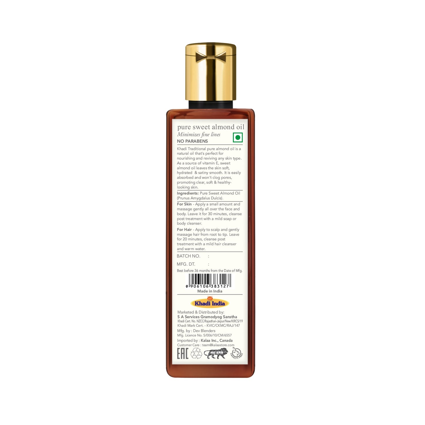 Khadi Traditional Pure Sweet Almond Oil