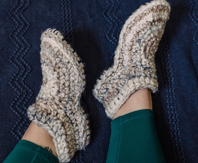 Adult Hand-made Wool Slippers - Tall