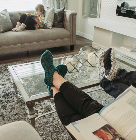 Adult Hand-made Wool Slippers - Ankle