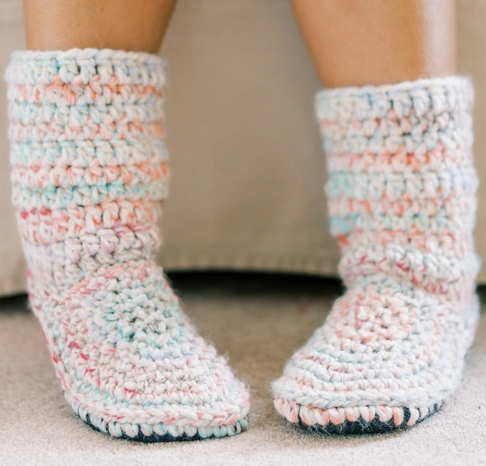 Adult Hand-made Wool Slippers - Tall