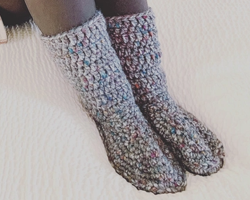 Adult Hand-made Wool Slippers - Tall