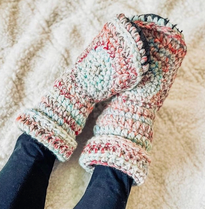 Adult Hand-made Wool Slippers - Tall