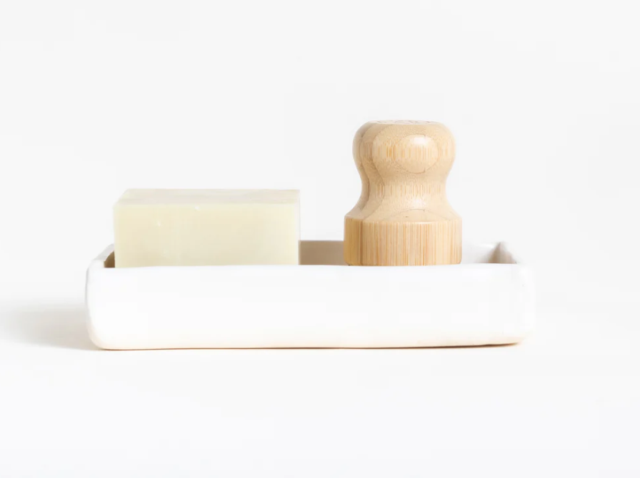 Plastic-free Dishsoap, pot scrubber and Handmade Soap Tray