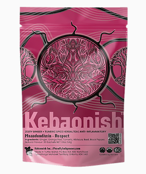 Kebaonish Respect Tea - Zesty Ginger + Turmeric Spice Herbal Tea