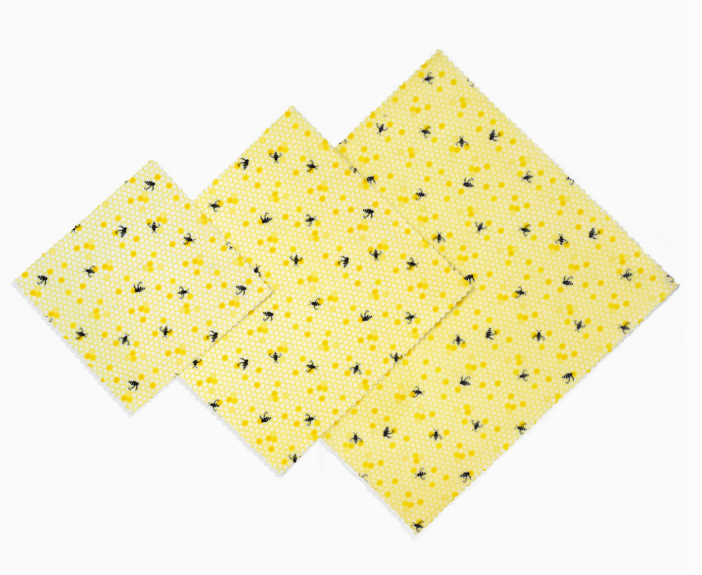 Beeswax Wrap For Food "the Hive Set" (3 Variety Size Wraps)