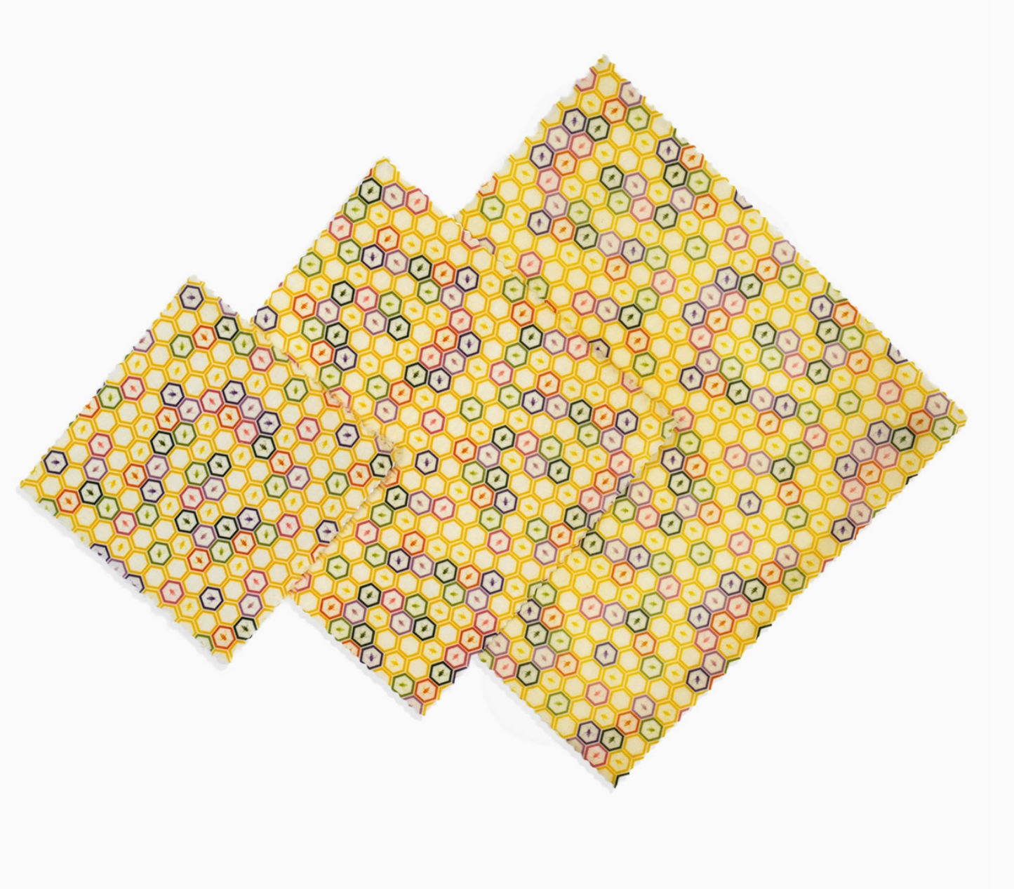 Beeswax Wrap For Food "the Hive Set" (3 Variety Size Wraps)