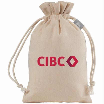 Branded Small Cotton Blend Drawstring Bag (5 X 7")