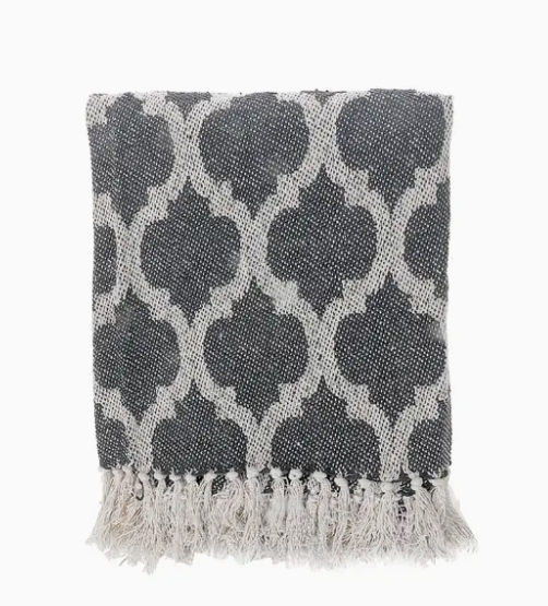 Cotton Throw with Fringe