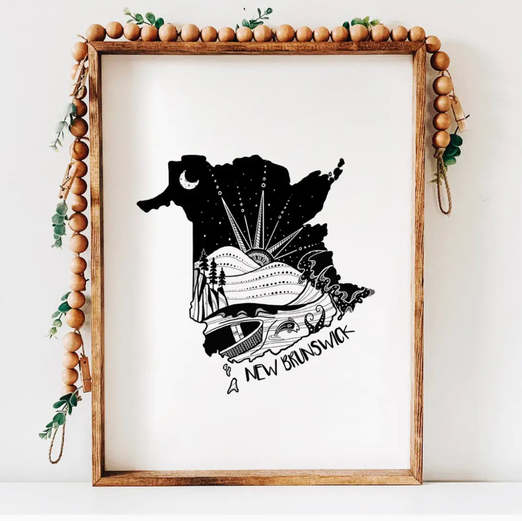 Canada / Province Black & White Art Prints (4 sizes)