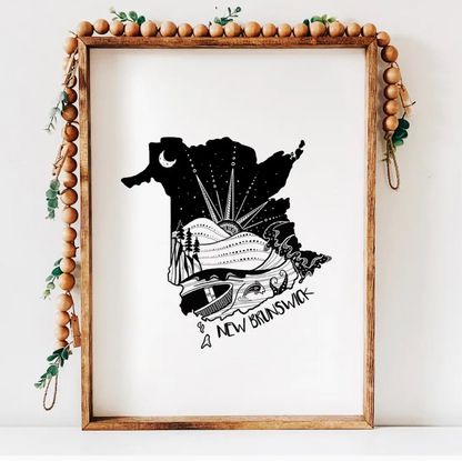Canada / Province Black & White Art Prints (4 sizes)