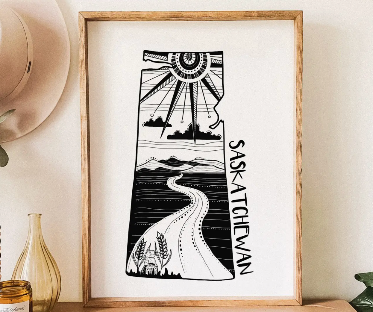 Canada / Province Black & White Art Prints (4 sizes)