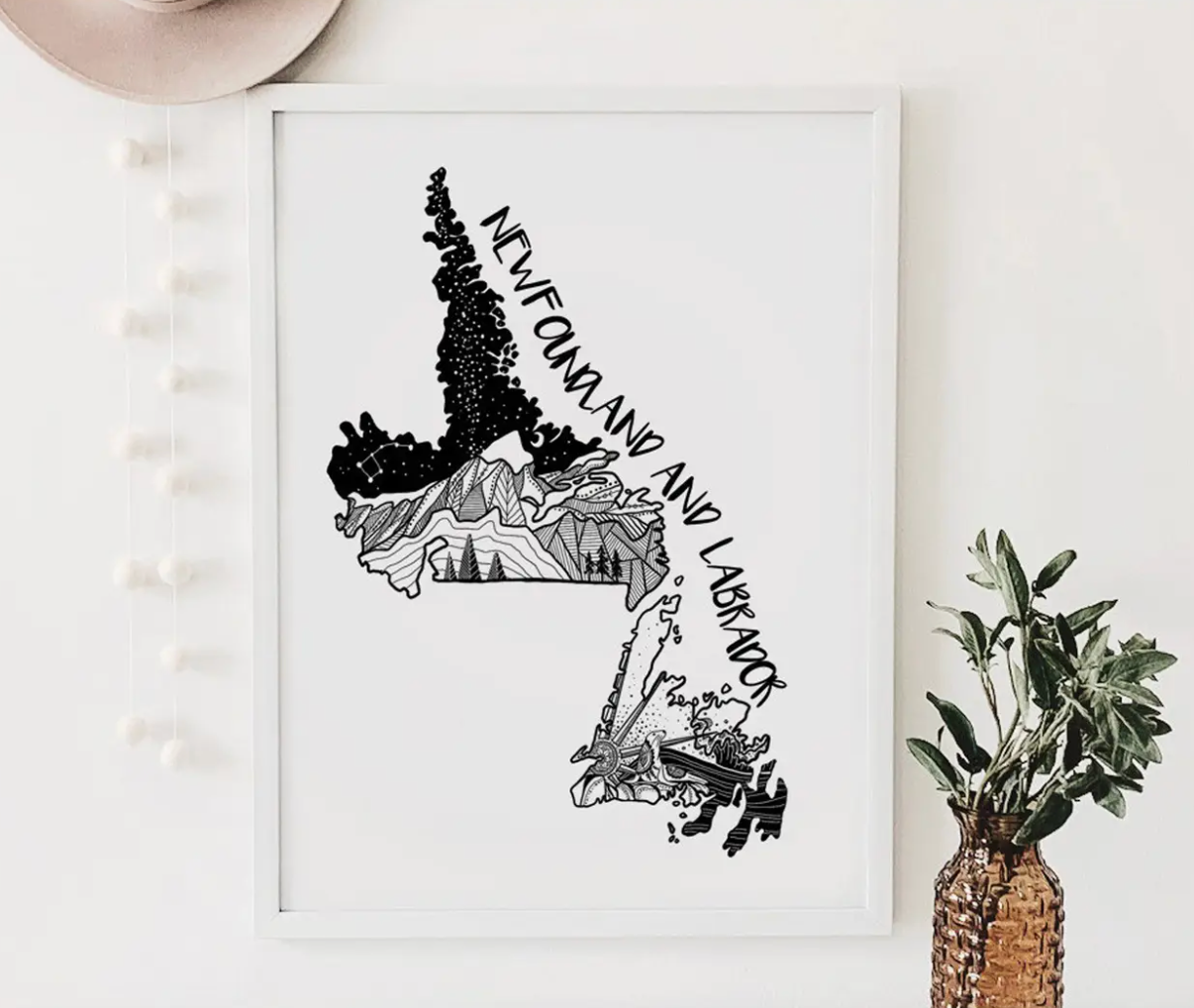Canada / Province Black & White Art Prints (4 sizes)