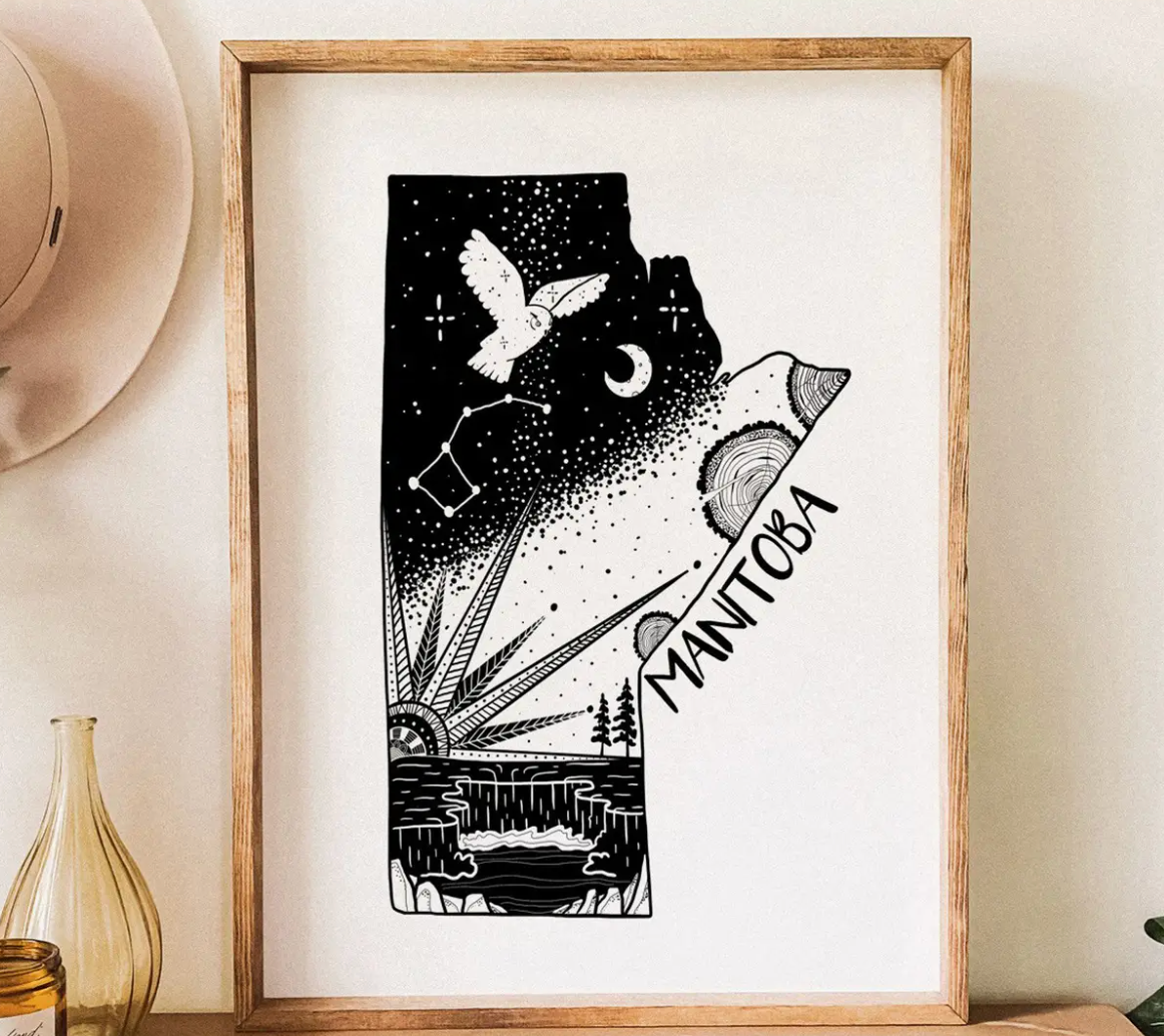 Canada / Province Black & White Art Prints (4 sizes)