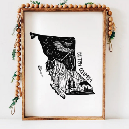Canada / Province Black & White Art Prints (4 sizes)