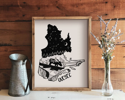 Canada / Province Black & White Art Prints (4 sizes)