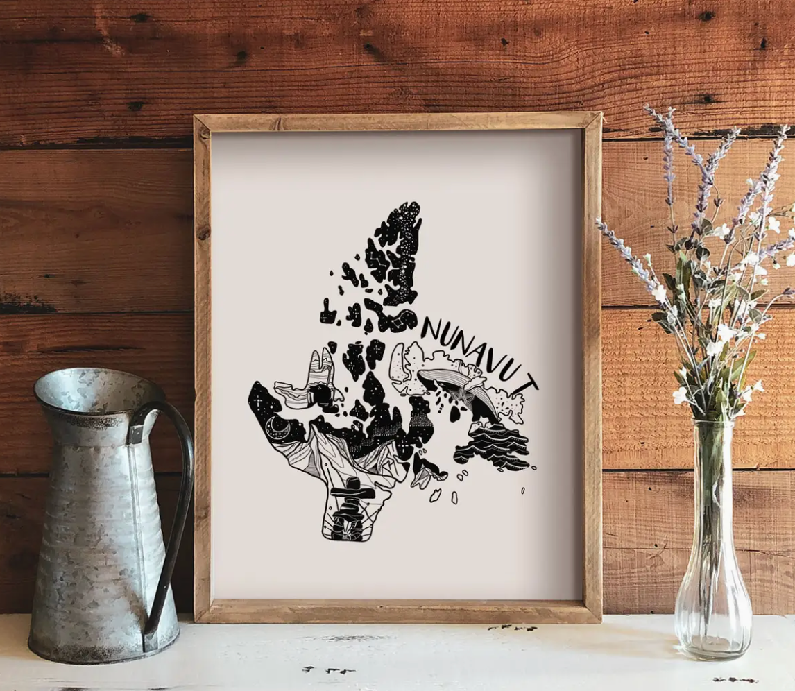 Canada / Province Black & White Art Prints (4 sizes)
