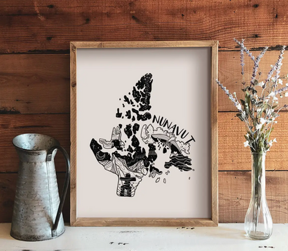 Canada / Province Black & White Art Prints (4 sizes)