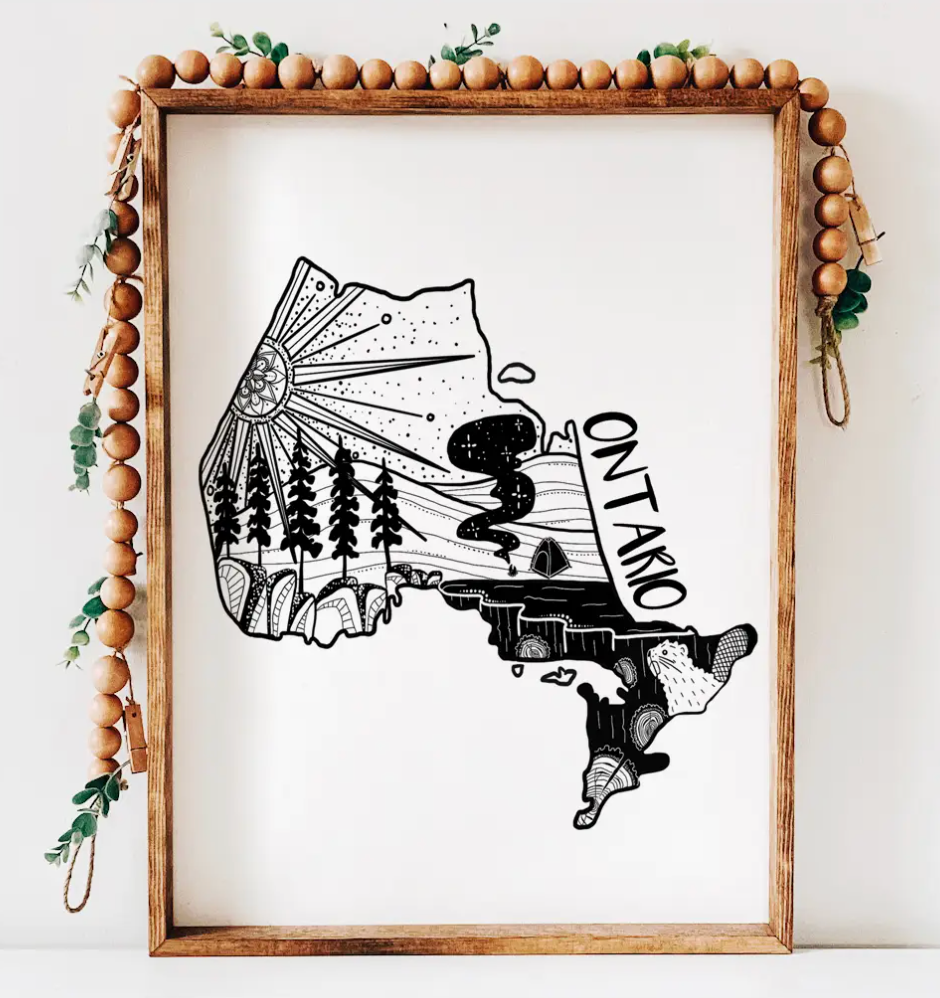 Canada / Province Black & White Art Prints (4 sizes)