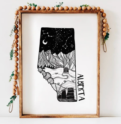Canada / Province Black & White Art Prints (4 sizes)