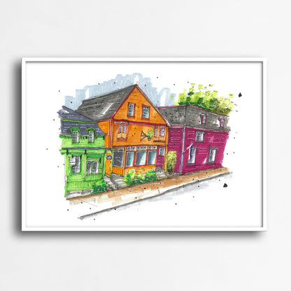 Hello Beautiful, Lunenburg, Nova Scotia, Print, Downtownsketcher, Wynand van Niekerk, DTS0075