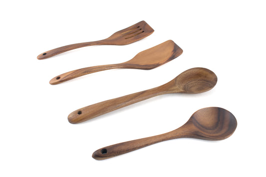Teak Wood Cooking Utensils in Branded Muslin Sack