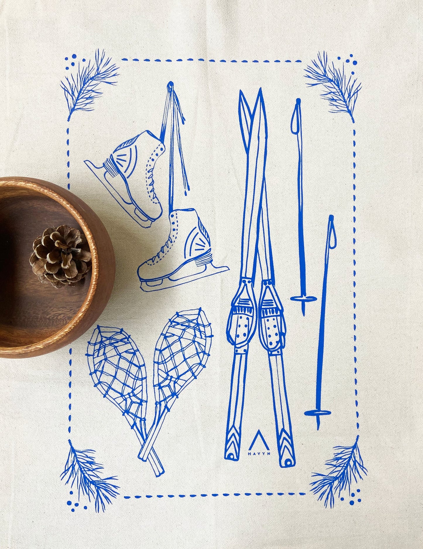 Hand Printed Organic Tea Towel - 20x24