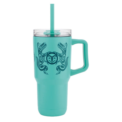 Indigenous Art Insulated Tumbler with Straw - 32 oz