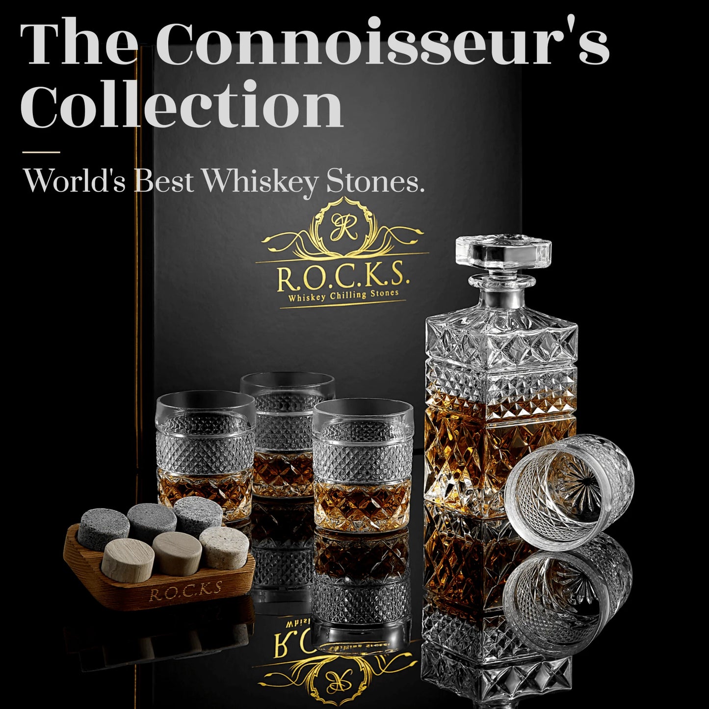 Whiskey Stones & Decanter Gift Set
