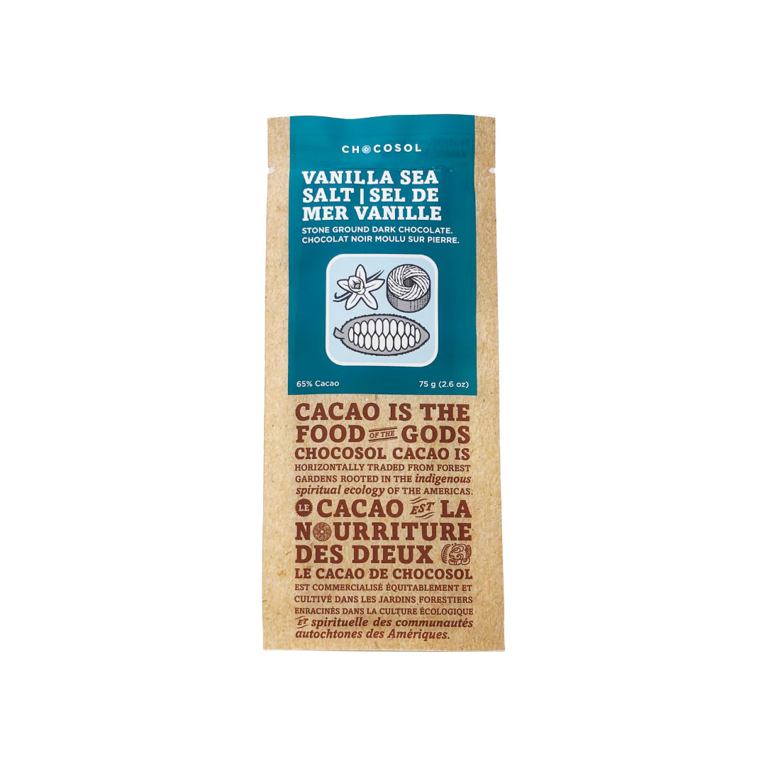 Chocosol Vanilla Sea Salt 65% Cacao Bar