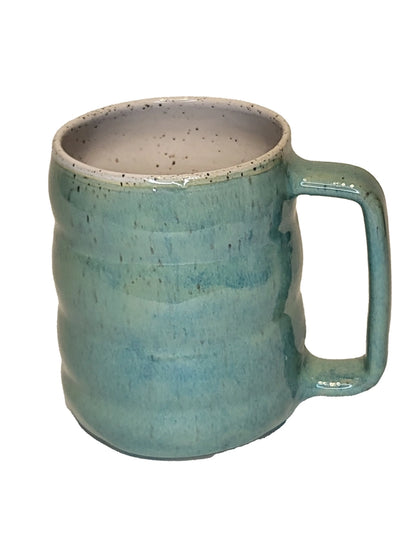 Handmade Stoneware Wavy Coffee Mug