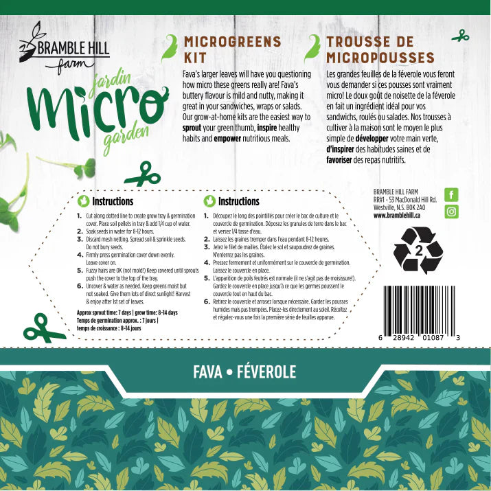 Micro Garden Microgreens Kit - Fava