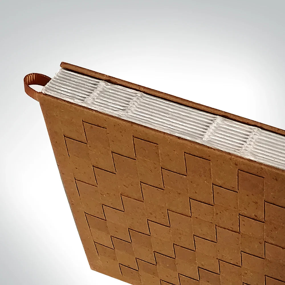 Handcrafted Chequered Woven Leather Notebook