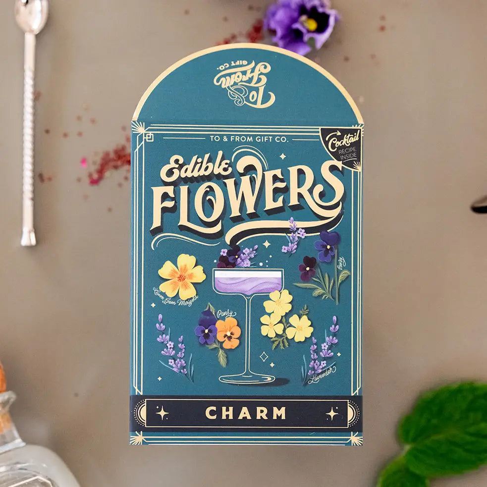 Edible Flowers - Seed Packet & Cocktail Recipe (Charm)