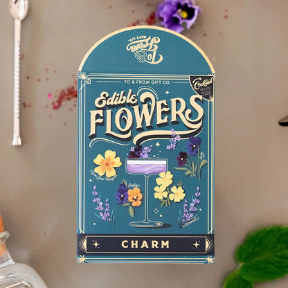 Edible Flowers - Seed Packet & Cocktail Recipe (Charm)