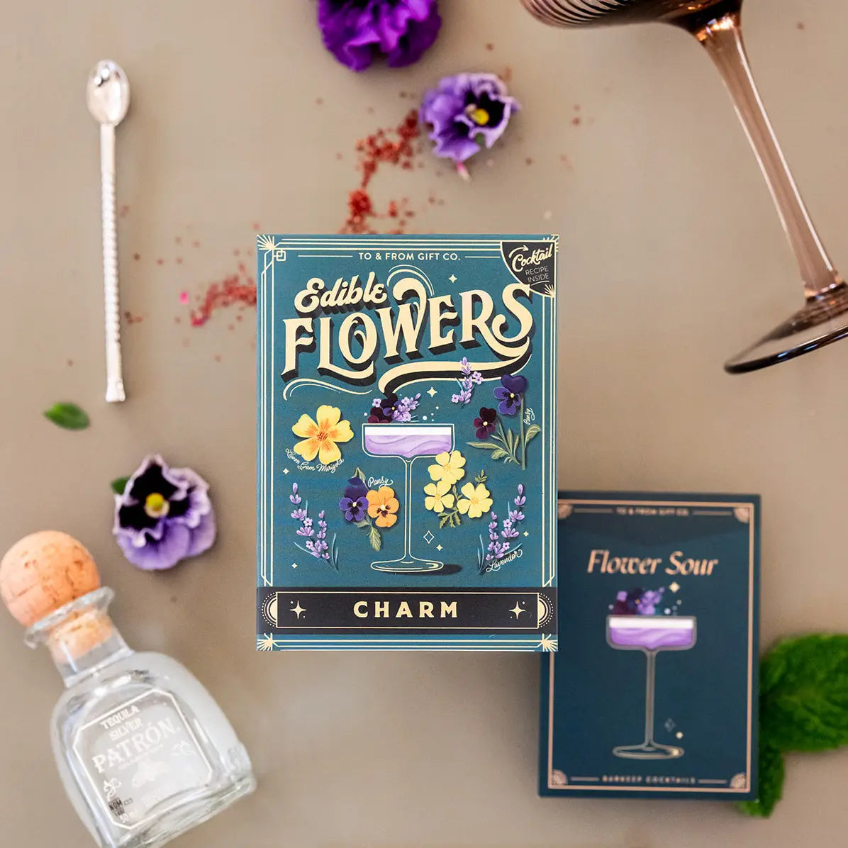 Edible Flowers - Seed Packet & Cocktail Recipe (Charm)