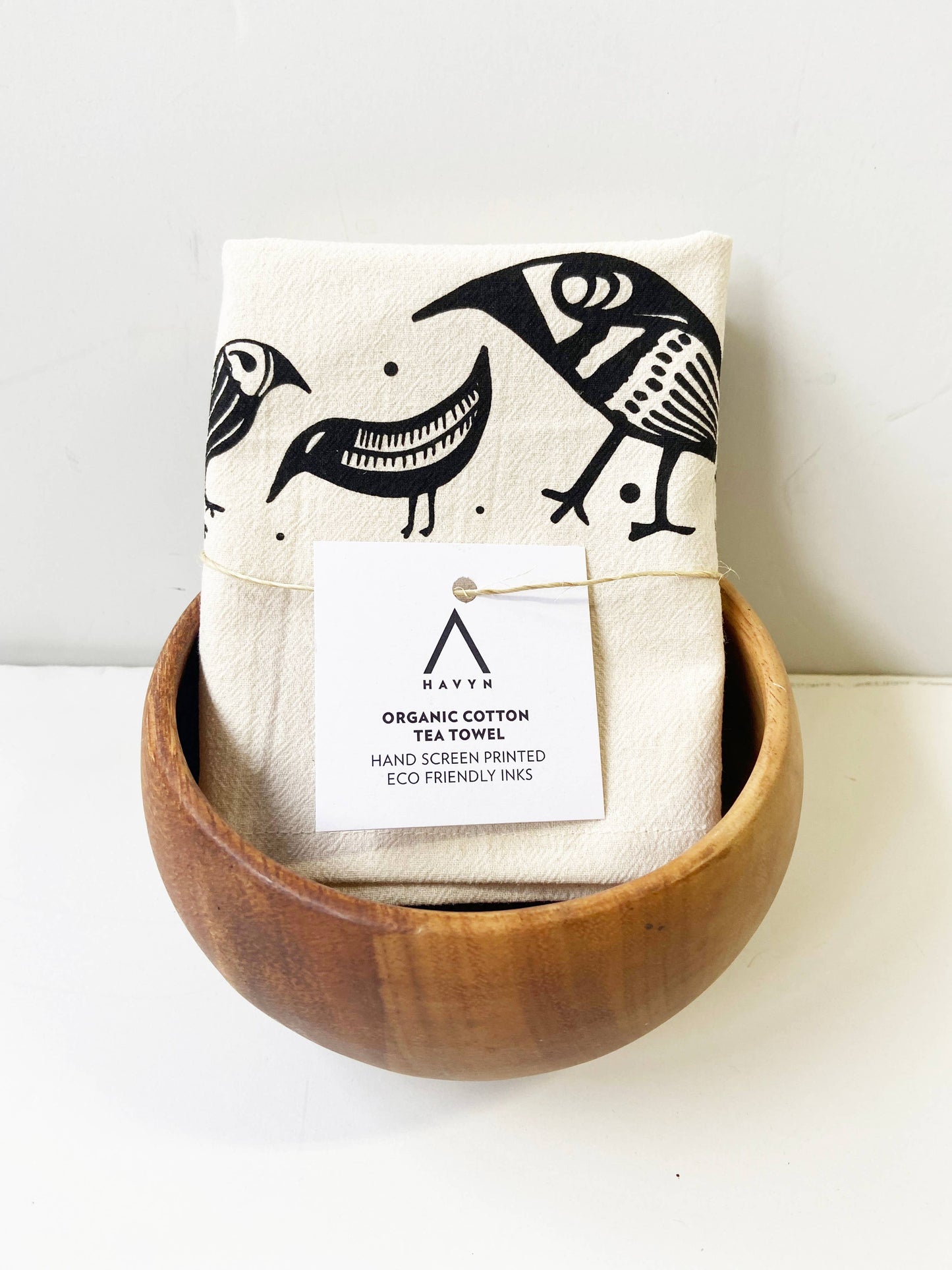 Birdies Organic Tea Towel Black - 20x24