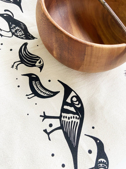 Birdies Organic Tea Towel Black - 20x24