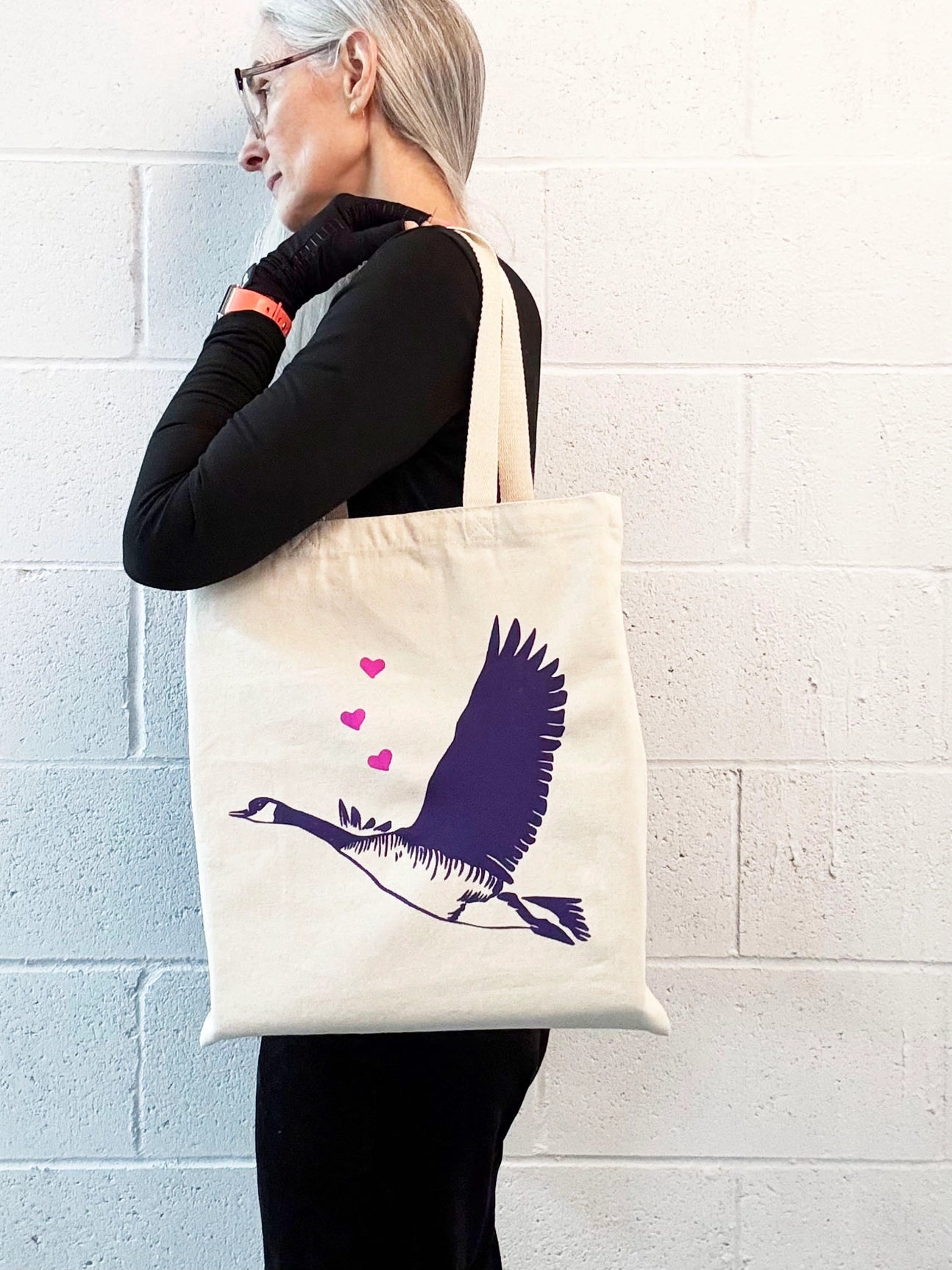 Canada Goose Hand Printed Every Day Canvas Tote Bag