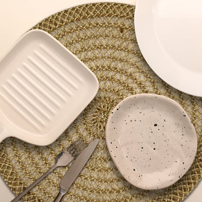 Woven Jute Round Placemat Lattice
