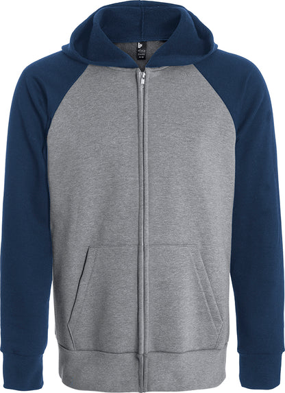 Unisex hooded full zip and raglan sleeve sweatshirt - Made in Canada