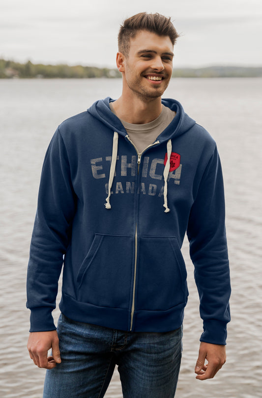 Unisex hooded full zip sweatshirt - Made in Canada