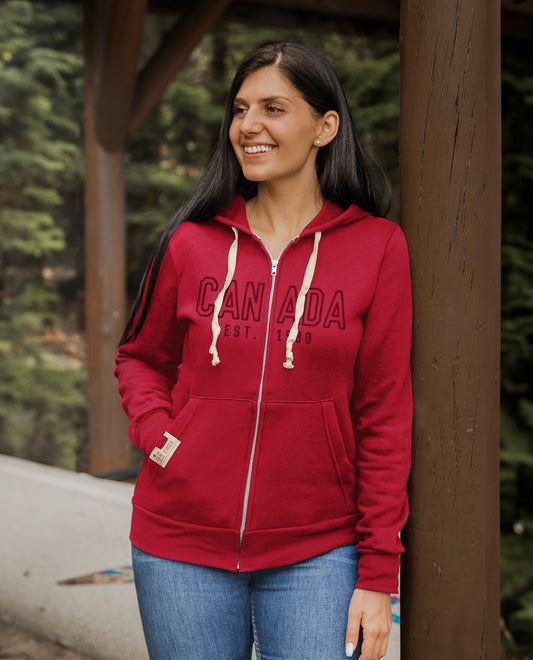Women's hooded full zip sweatshirt - Made in Canada