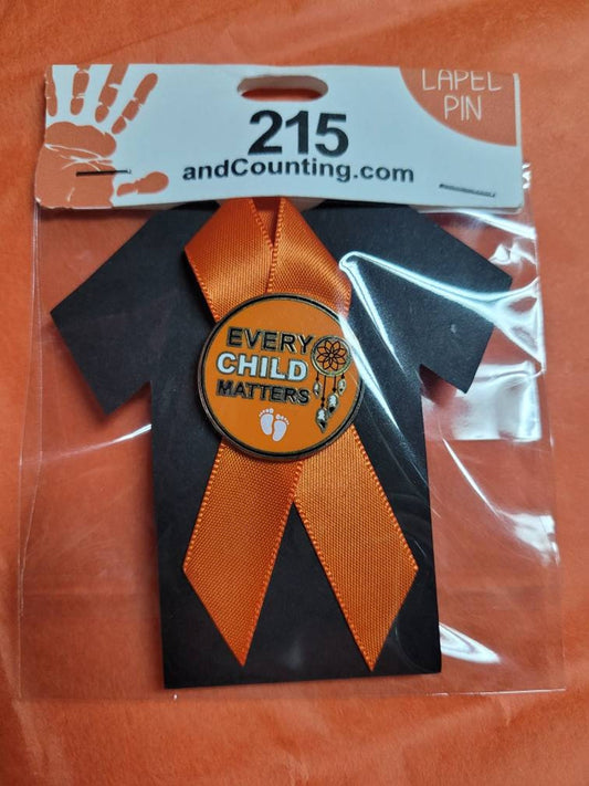 Every Child Matters Orange Awareness Ribbon & Lapel Pin - Non-profit Indigenous Agency Fundraiser