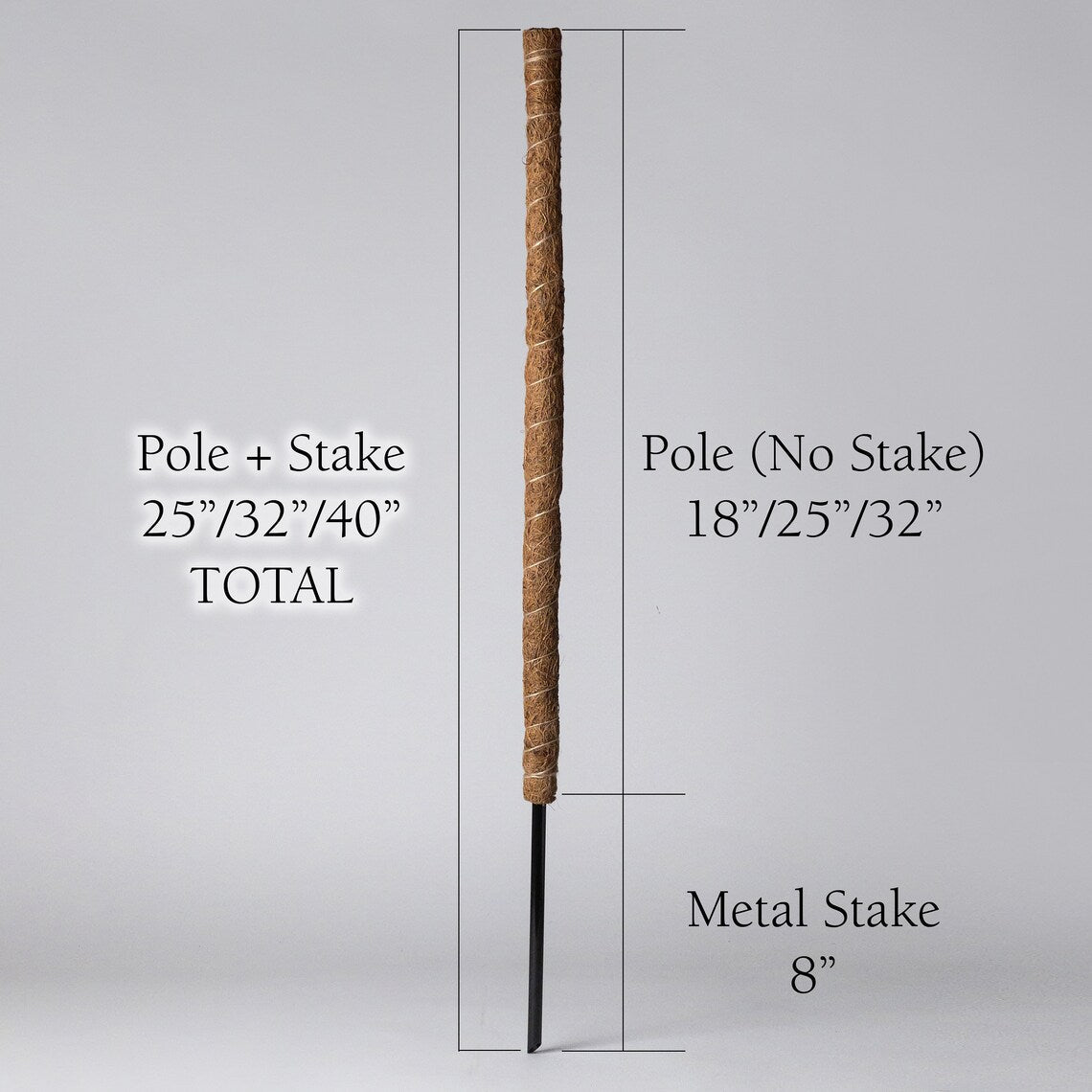 25"/32"/40" Bendable Coco Coir Pole for Plant Support