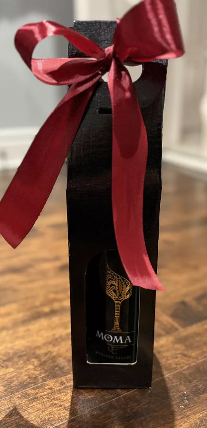 Single Bottle Linen Wine Box with Window