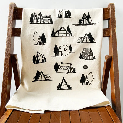 Hand Printed Organic Tea Towel - 20x24